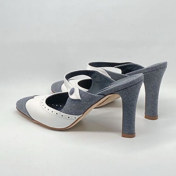 Manolo Blahnik Agathanu 90MM Brogue Mules size 38 - Picture 9 of 14